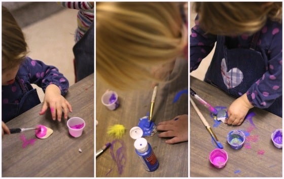 painting seashell Christmas ornaments (collage)