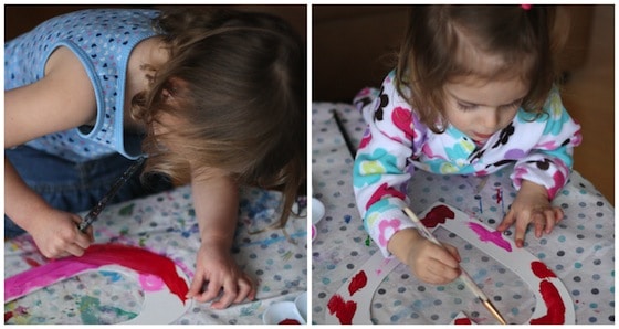 painting valentine's hearts