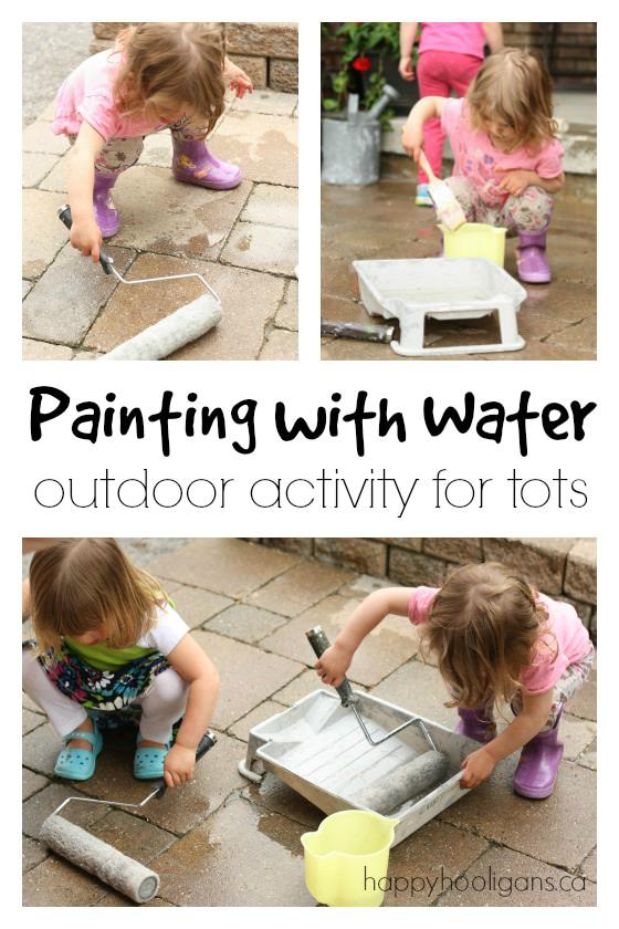 Painting with Water - an outdoor activity for toddlers and preschoolers