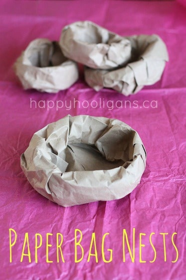 Paper Bag Bird's Nest Craft for Kids - Happy Hooligans 