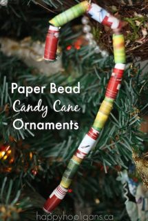 Paper Bead Candy Cane Ornaments