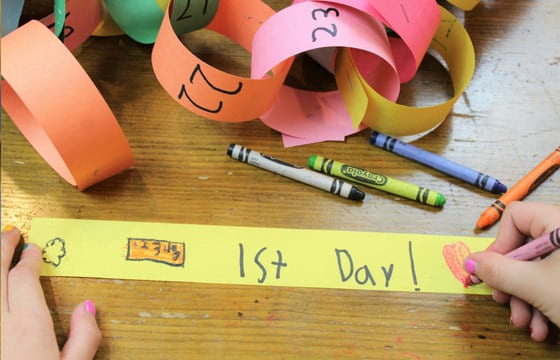 1st day of school link for paper chain countdown calendar