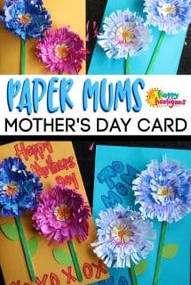 Paper Flower Mums Mother's Day Card