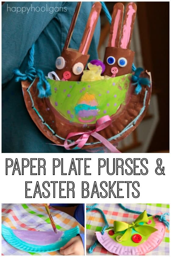 Paper Plate Easter Craft for Kids - Purses and Easter Baskets