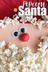 Paper Plate Popcorn Santa Craft for Kids