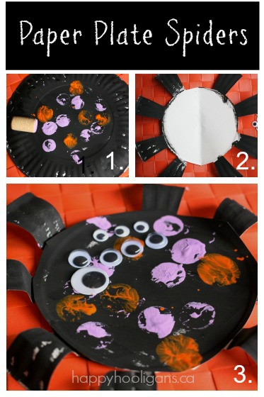 Paper Plate Spider Craft for Halloween