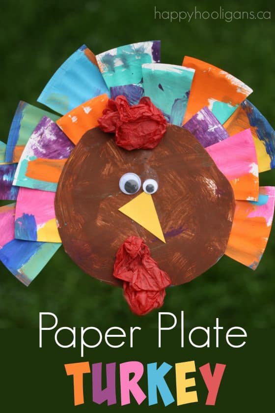 Paper Plate Turkey Craft for Thanksgiving