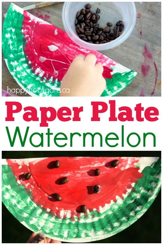 Paper Plate Watermelon Craft for Preschool