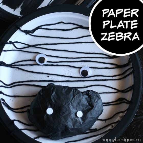 paper plate zebra craft