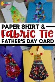 Paper Shirt and Fabric Tie Father's Day Card Idea