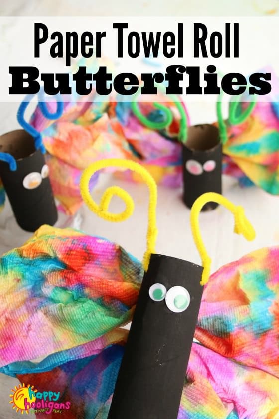 Paper Towel Roll Butterfly Craft for Preschoolers - Happy Hooligans 