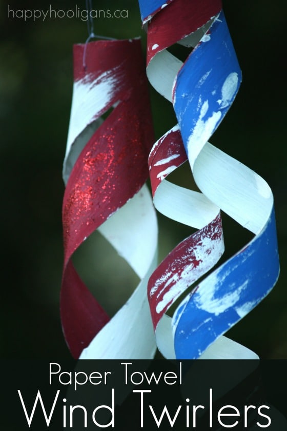 Canada Day Craft - Paper Towel Roll Wind Twirlers