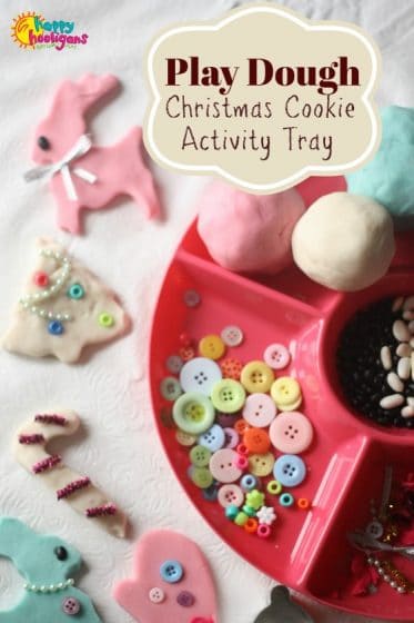 Play Dough Christmas Cookie Activity Tray for Toddlers and Preschoolers