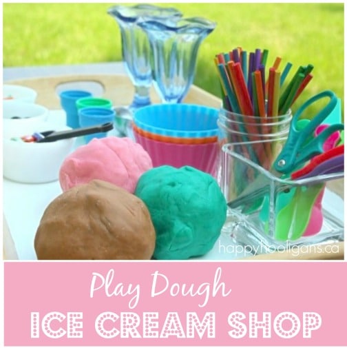 play dough ice cream shop pretend play 