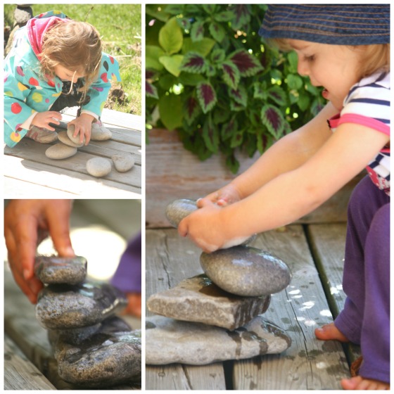 playing with Rocks on the deck