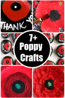 poppy collage for poppy crafts round up