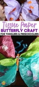 Preschool butterfly craft long pin