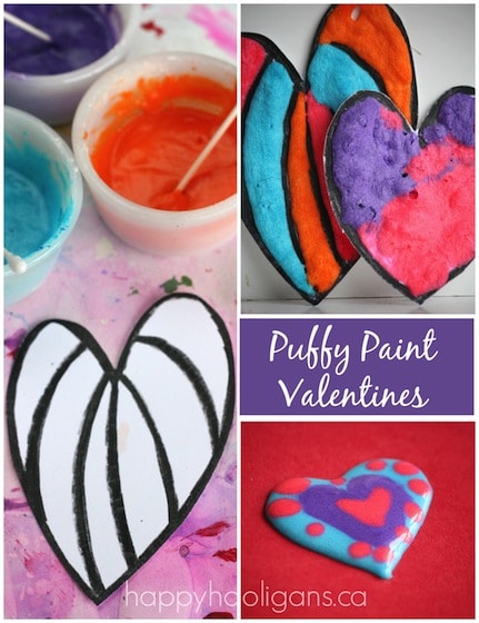 Happy Hooligans' Homemade Puffy Paint Valentines Cards