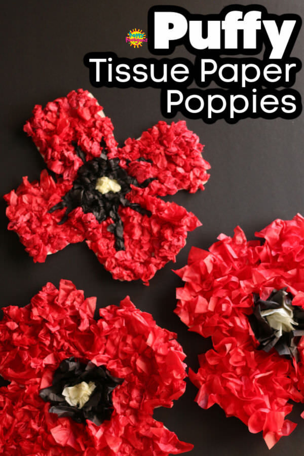 Puffy-Tissue-Paper-Poppy-Craft