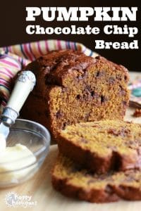 Pumpkin Chocolate Chip Bread with Coconut Oil and Whole Wheat Flour