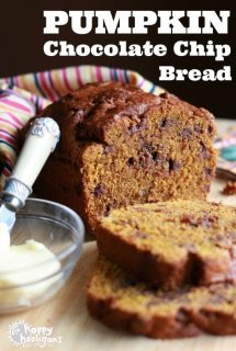 Pumpkin chocolate Chip Loaf with Coconut Oil and Whole Wheat Flour