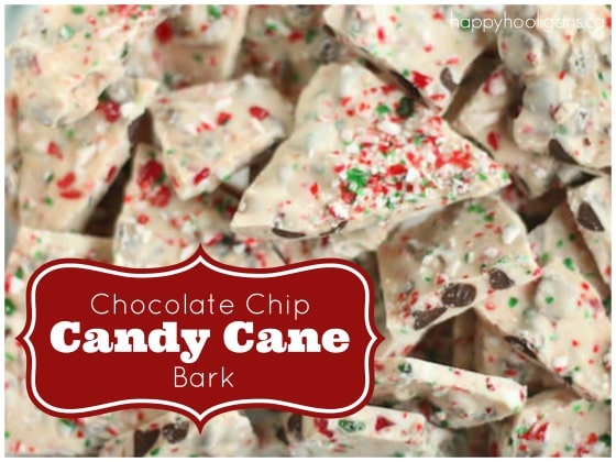 Quick and Easy Chocolate Chip Candy Cane Bark