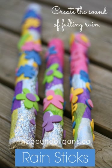 rain sticks for kids to make - in a collection of spring crafts for kids