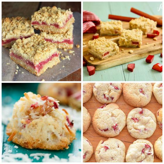 Rhubarb squares and rhubarb cookies