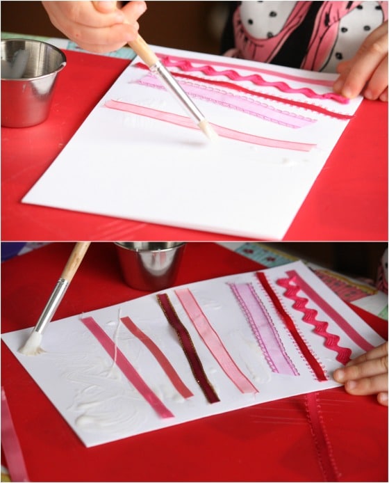 Ribbon strips valentines cards