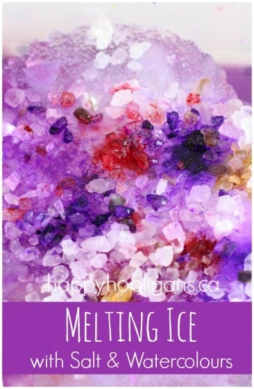 Valentines Ice Melting Activity with Salt and Watercolours