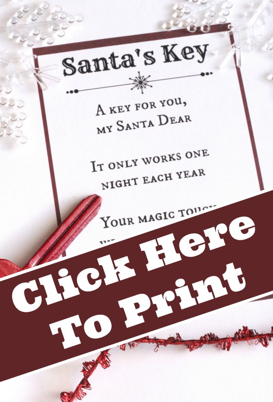 Santa's Key Printable Poem Download