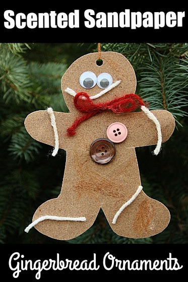 Scented sandpaper gingerbread craft for kids