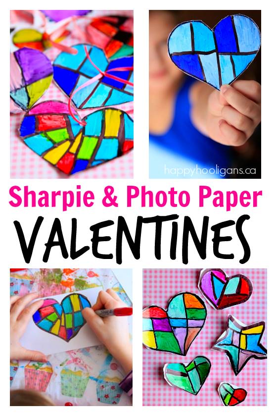 Valentines Hearts with Sharpies and Photo Paper