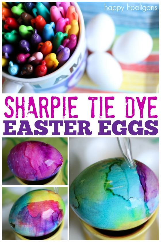 Incredibly Gorgeous Tie-Dye Easter Eggs for Kids to Make with Sharpies and Rubbing Alcohol