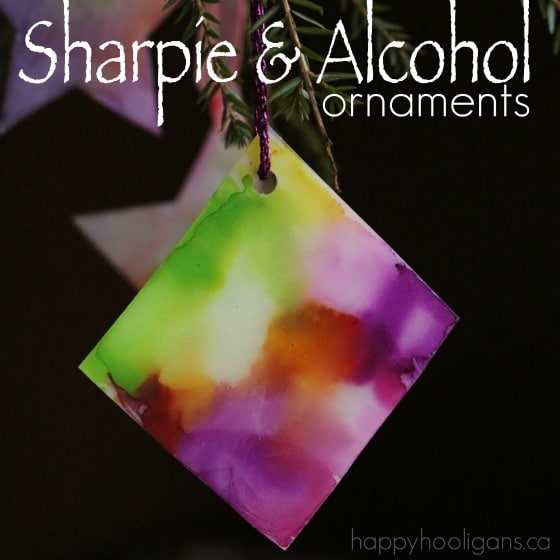 Sharpie tie dye ornaments