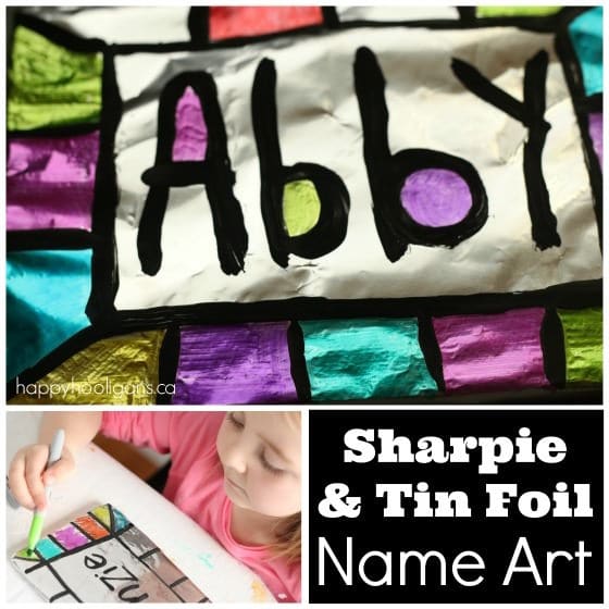 sharpie-tin foil name art