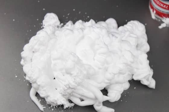 shaving cream on cookie sheet