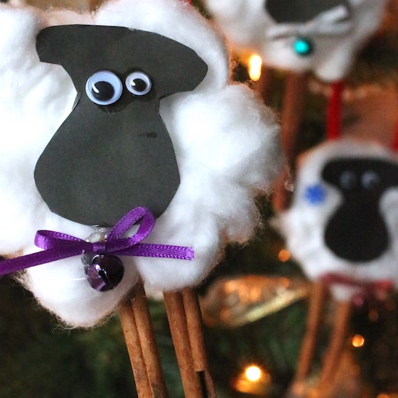 homemade sheep ornament for Christmas tree