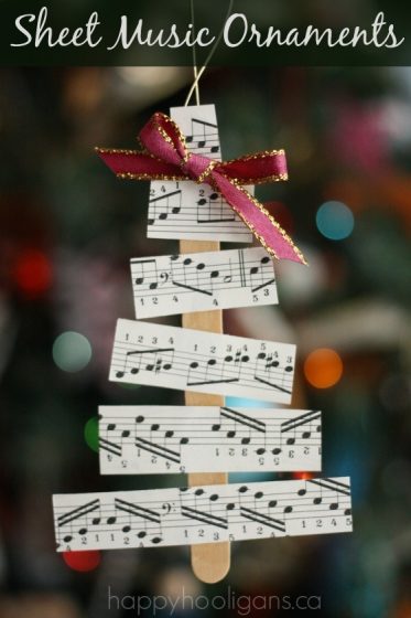 Sheet Music Christmas Tree Ornaments - Happy Hooligans