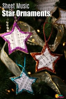 Sheet Music Star Ornaments for Kids to Make