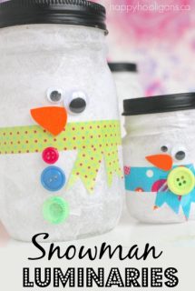 Snowman Jar Luminaries