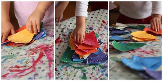 sorting colour wedges for colour wheel craft