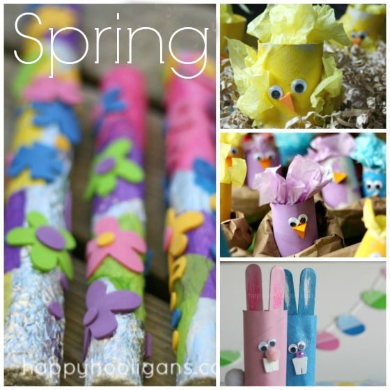 Spring Crafts with cardboard tubes