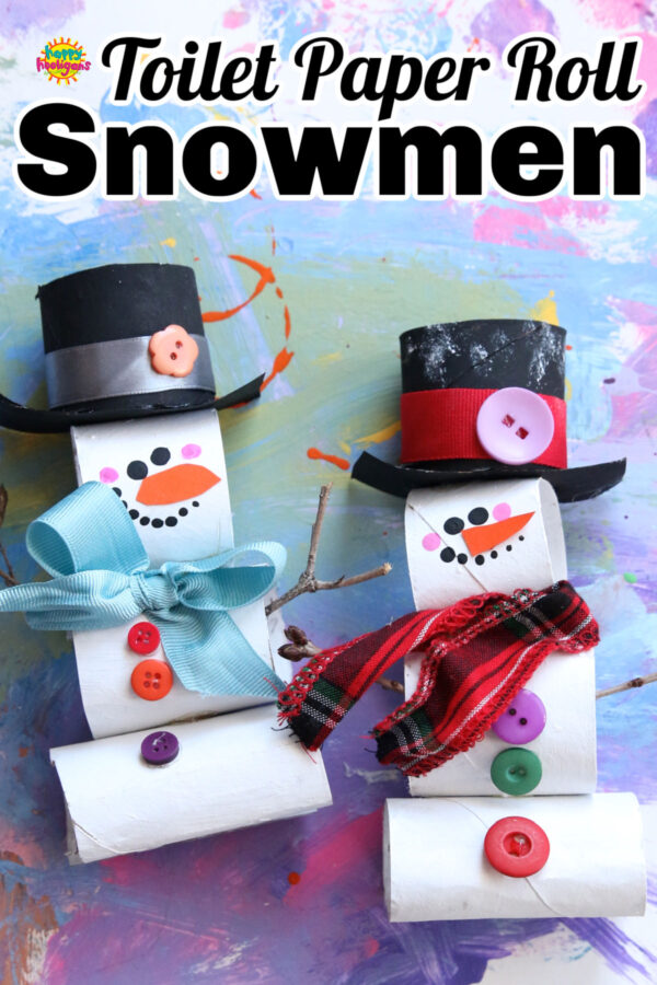 stacked toilet roll snowman craft 