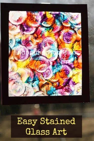 stained glass painting on wax paper - an easy and gorgeous art project for kids by Happy Hooligans