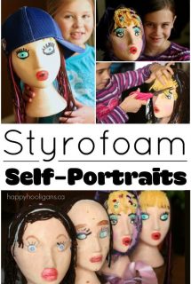 Styrofoam Head Self Portrait Craft for Kids - Happy Hooligans