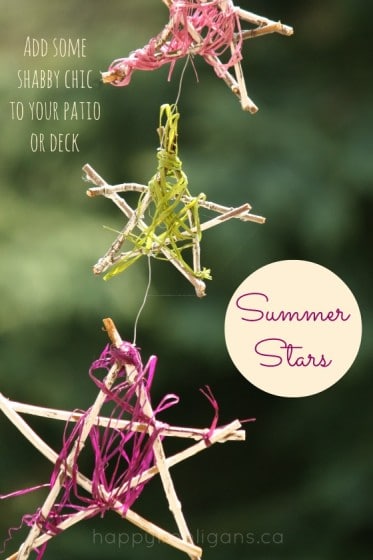 summer stars - twig ornaments - patio decoration