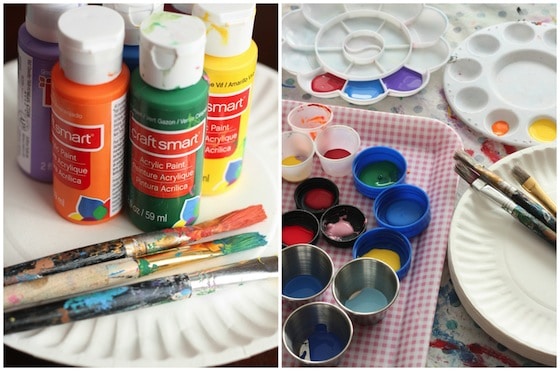 Supplies for kid's colour wheel craft