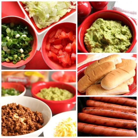 ingredients for taco dogs