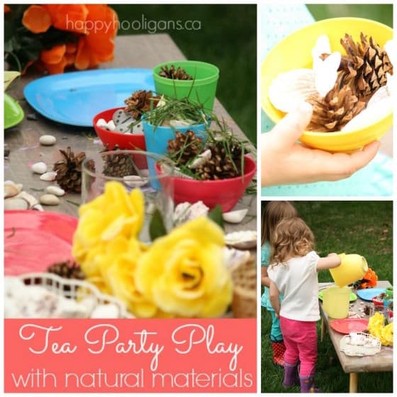 Backyard Tea Party with Natural Items - Happy Hooligans 